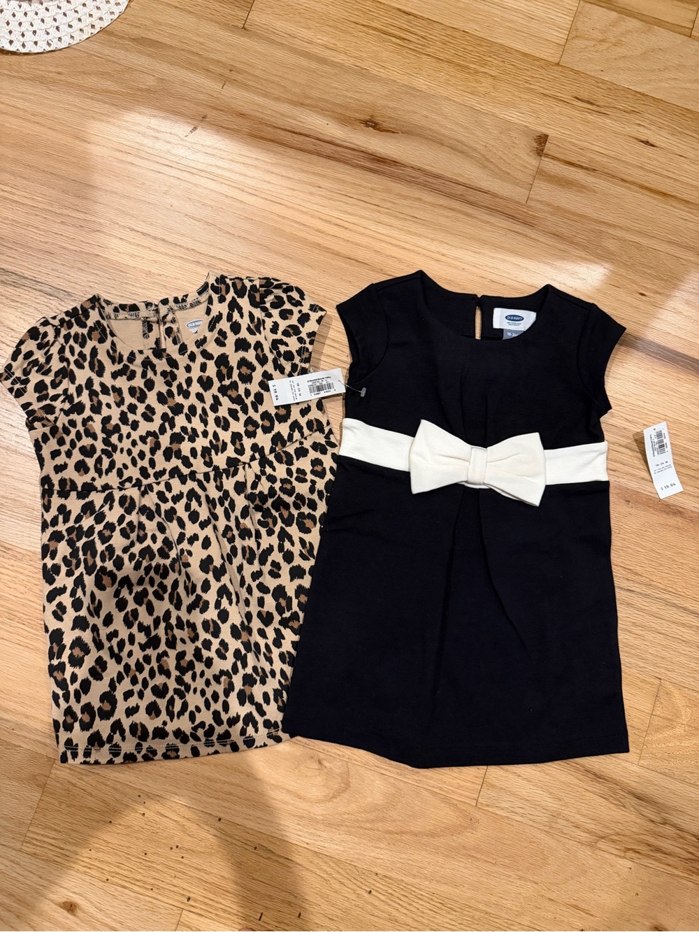 Old Navy Black Dress with Cream Bow - Girls